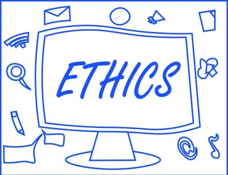 Handwriting text writing Ethics. Concept meaning moral principles that govern Stock Illustration