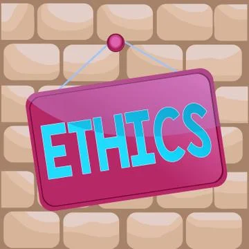 Handwriting text writing Ethics. Concept meaning the moral philosophy or code of 스톡 일러스트