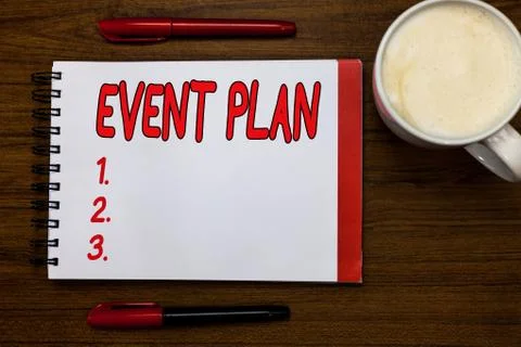 Handwriting text writing Event Plan. Concept meaning Process of analysisaging a Illustrazione stock