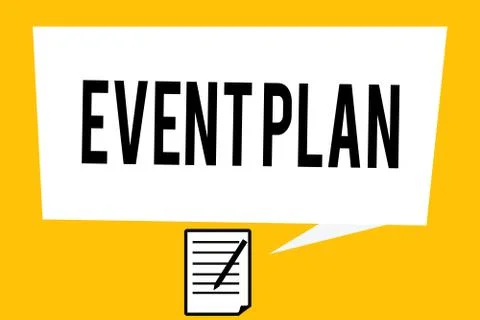 Handwriting text writing Event Plan. Concept meaning Process of analysisaging a Illustrazione stock