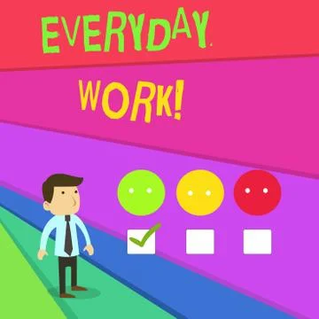 Handwriting text writing Everyday Work. Concept meaning Refers to things or Stock Illustration