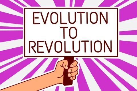 Handwriting text writing Evolution To Revolution. Concept meaning adapting to Stock Illustration