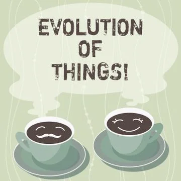 Handwriting text writing Evolution Of Things. Concept meaning process gradual 스톡 일러스트