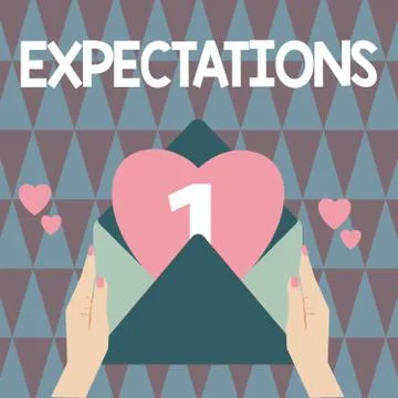 Handwriting text writing Expectations. Concept meaning Strong belief that Stock Illustration