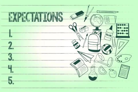 Handwriting text writing Expectations. Concept meaning Strong belief that Stock Illustration