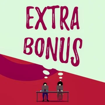 Handwriting text writing Extra Bonus. Concept meaning an extra amount of money Stock Illustration