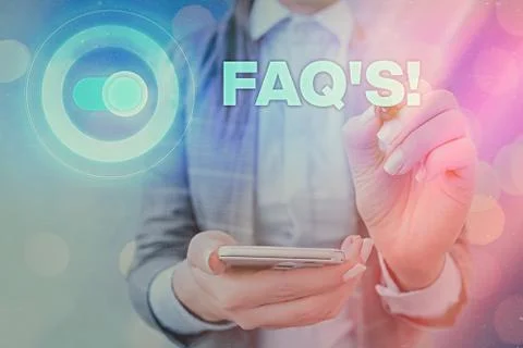 Handwriting text writing Faq. Concept meaning a list of questions and answers 库存照片