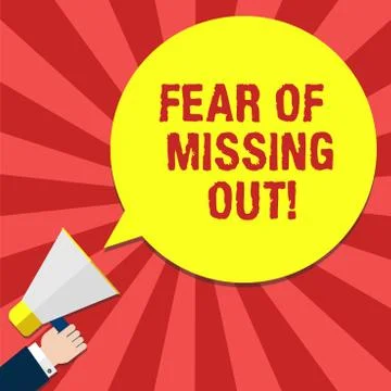 Handwriting text writing Fear Of Missing Out. Concept meaning Afraid of losing Stock Illustration