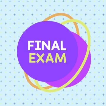 Handwriting text writing Final Exam. Concept meaning test given to student at Stock Illustration