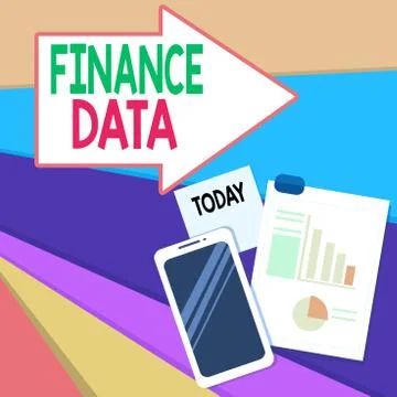 Handwriting text writing Finance Data. Concept meaning formal records of the Stock Illustration