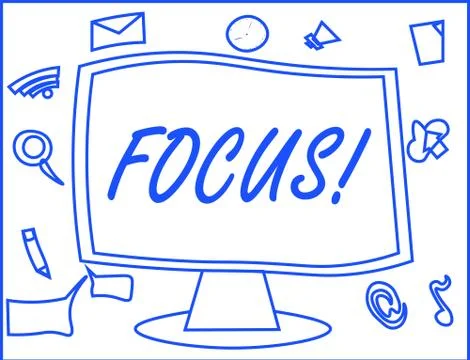 Handwriting text writing Focus. Concept meaning state or quality of having or Stock Illustration