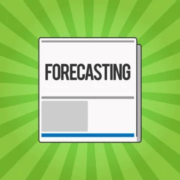 Handwriting text writing Forecasting. Concept meaning Predict Estimate a future Stock Illustration