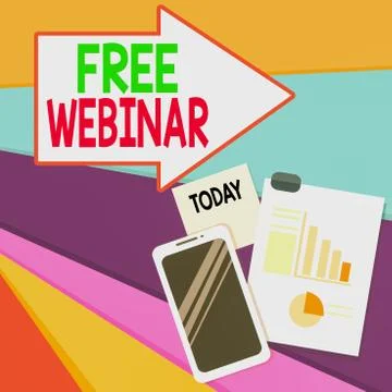 Handwriting text writing Free Webinar. Concept meaning free workshop or seminar Stock Illustration