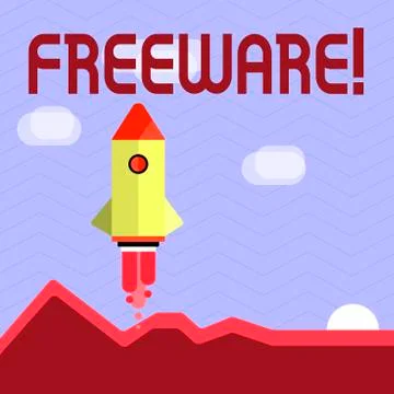 Handwriting text writing Freeware. Concept meaning Software Application that is Stockillustratie