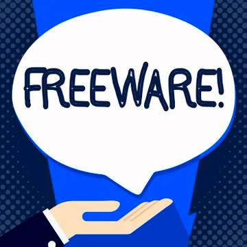 Handwriting text writing Freeware. Concept meaning Software Application that is Stockillustratie