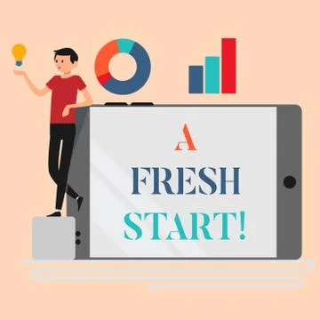 Handwriting text writing A Fresh Start. Concept meaning New beginnings changing Stock Illustration