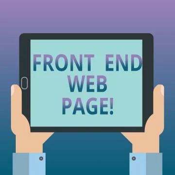 Handwriting text writing Front End Web Page. Concept meaning Converting data 스톡 일러스트