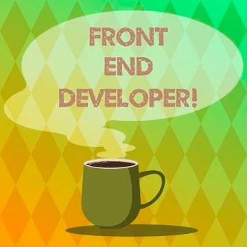 Handwriting text writing Front End Developer. Concept meaning computer 库存插图