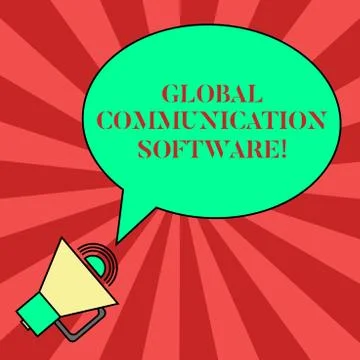 Handwriting text writing Global Communication Software. Concept meaning Ways to Ilustración de archivo