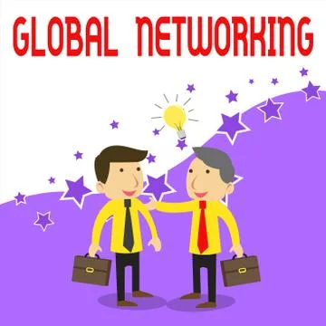 Handwriting text writing Global Networking. Concept meaning Communication Stock Illustration