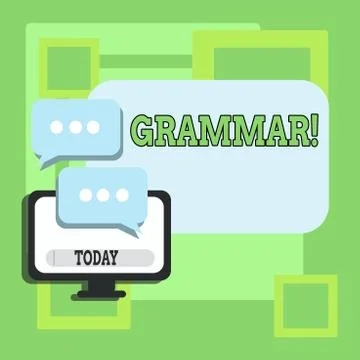 Handwriting text writing Grammar. Concept meaning whole system structure Stock Illustration