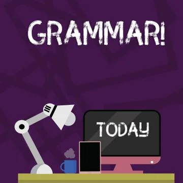 Handwriting text writing Grammar. Concept meaning whole system structure Stock Illustration