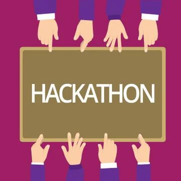 Handwriting text writing Hackathon. Concept meaning event where large number of Stock Illustration