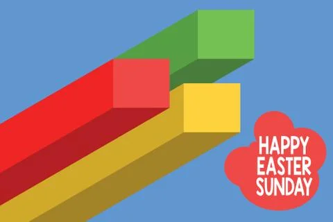 Handwriting text writing Happy Easter Sunday. Concept meaning Greeting someone イラスト素材