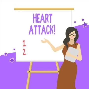 Handwriting text writing Heart Attack. Concept meaning sudden occurrence of Stock Illustration