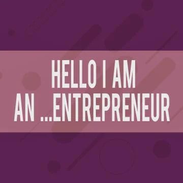 Handwriting text writing Hello I Am An Entrepreneur. Concept meaning Ilustración de archivo