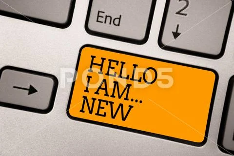 Handwriting text writing Hello I Am... New. Concept meaning Introduce yoursel Stock Photos