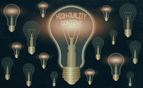 Handwriting text writing High Quality Content. Concept meaning Website is Useful Illustrazione stock