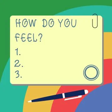 Handwriting text writing How Do You Feelquestion. Concept meaning Tell us your Stock Illustration