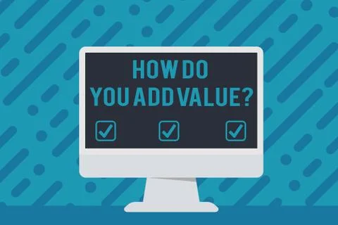 Handwriting text writing How Do You Add Value Question. Concept meaning improve 스톡 일러스트