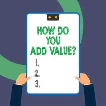 Handwriting text writing How Do You Add Value Question. Concept meaning improve 스톡 일러스트