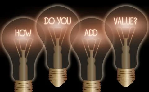 Handwriting text writing How Do You Add Value Question. Concept meaning improve 스톡 일러스트