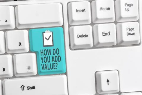 Handwriting text writing How Do You Add Value Question. Concept meaning improve 写真素材
