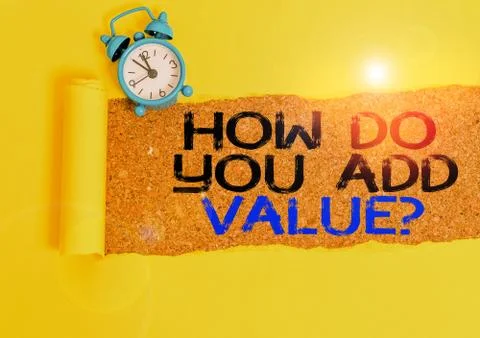 Handwriting text writing How Do You Add Value Question. Concept meaning improve 스톡 사진