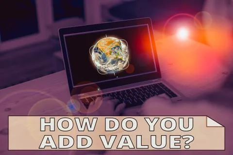 Handwriting text writing How Do You Add Value Question. Concept meaning improve Stock Photos