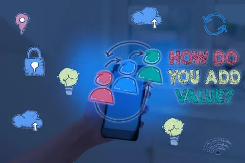 Handwriting text writing How Do You Add Value Question. Concept meaning improve 写真素材