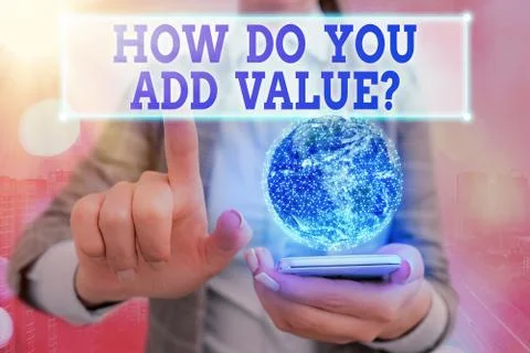 Handwriting text writing How Do You Add Value Question. Concept meaning improve 스톡 사진