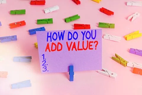 Handwriting text writing How Do You Add Value Question. Concept meaning improve 스톡 사진