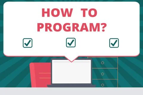 Handwriting text writing How To Program. Concept meaning Instruction for Stock Illustration