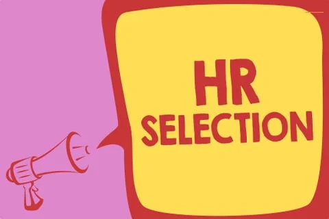 Handwriting text writing Hr Selection. Concept meaning Process and approached by Stock Illustration