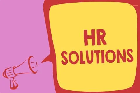 Handwriting text writing Hr Solutions. Concept meaning Outsourced Human イラスト素材