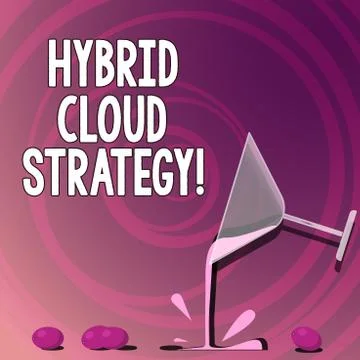 Handwriting text writing Hybrid Cloud Strategy. Concept meaning Cloud computing Illustrazione stock
