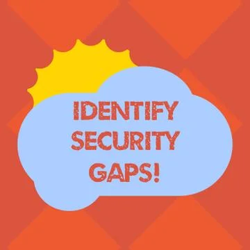 Handwriting text writing Identify Security Gaps. Concept meaning determine Stock Illustration
