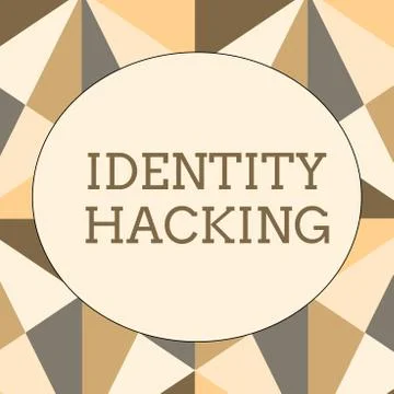 Handwriting text writing Identity Hacking. Concept meaning criminal that steal Stock-Illustration