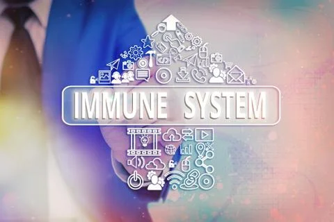 Handwriting text writing Immune System. Concept meaning Complex network work Stock Photos