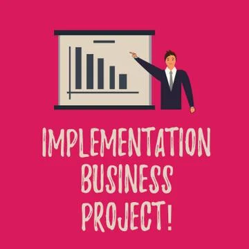 Handwriting text writing Implementation Business Project. Concept meaning 스톡 일러스트